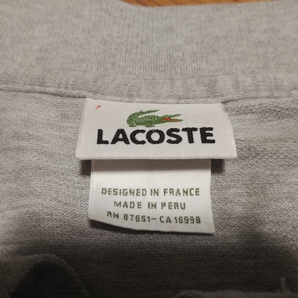 Lacoste Polo Color Gray Size XXL (7) - Picture 4 of 4